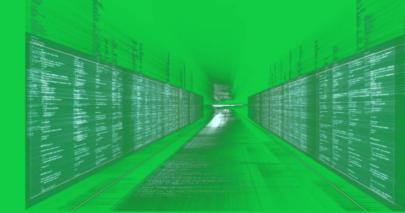 Animation of digital information on black background