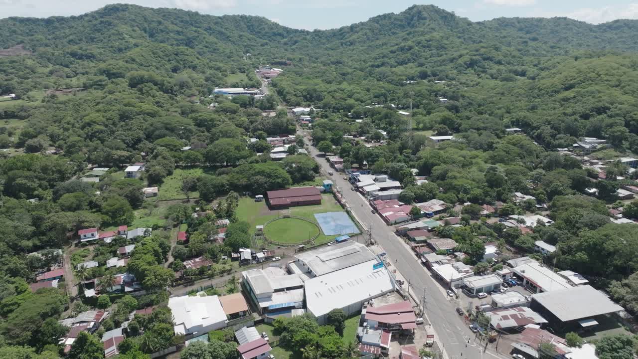 Huacas in Guanacaste Province in Costa Rica with drone video moving forward