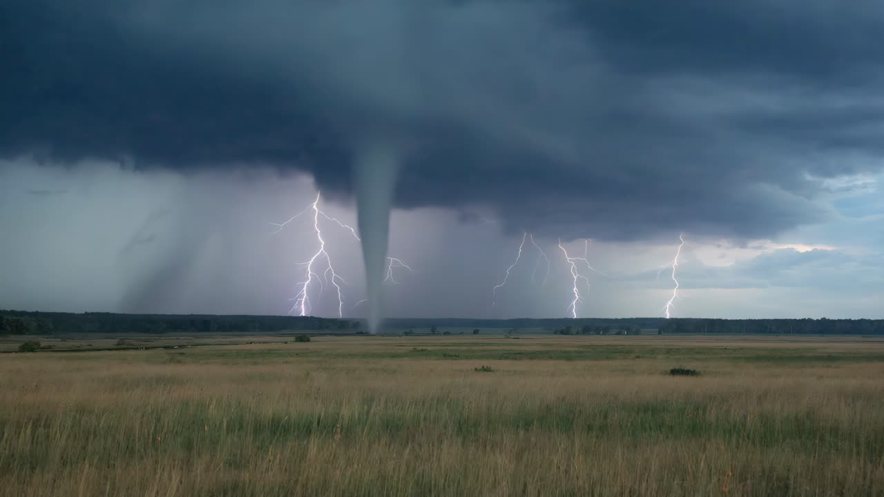 Waterspout Forming Over Field