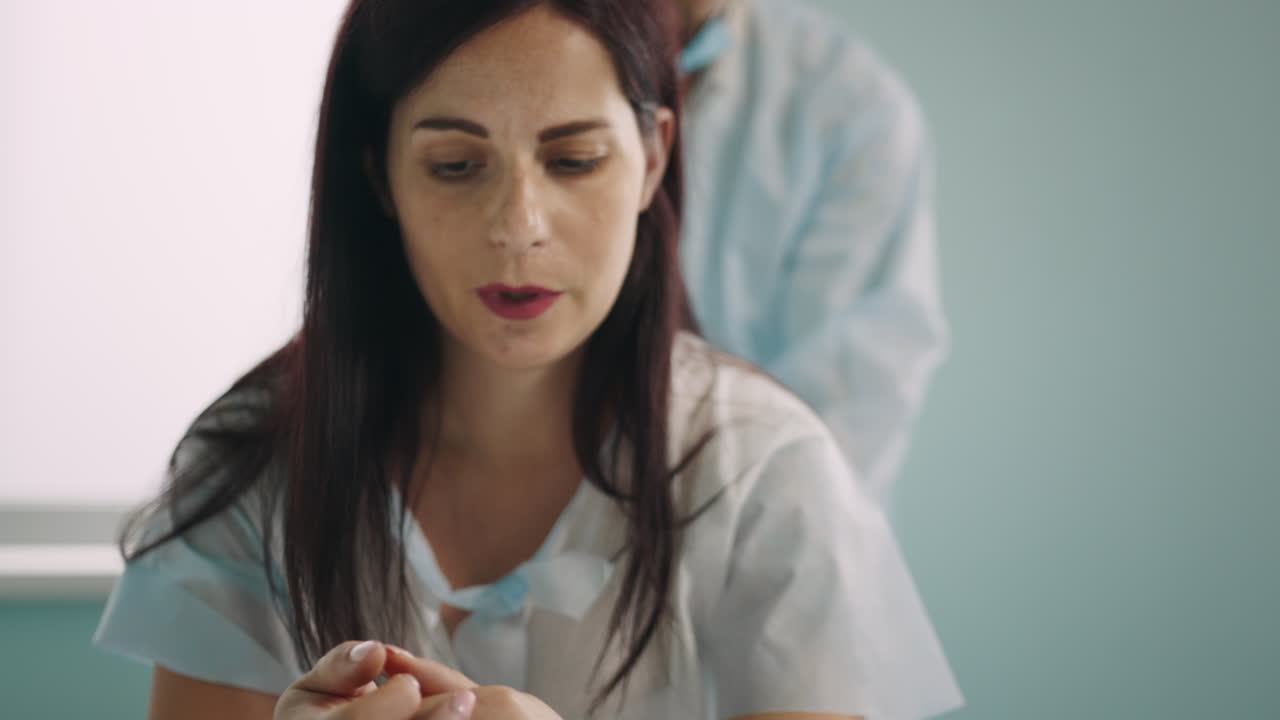Woman receiving medical consultation