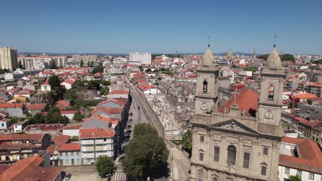 aerial lapa church city of porto, portugal