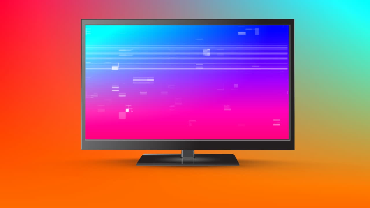 Television monitor showing pixel noise