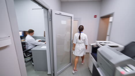 medical staff working in radiology department