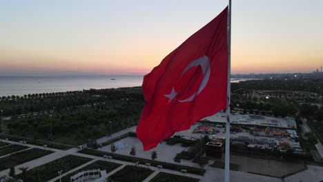 turkey flag waving in the wind