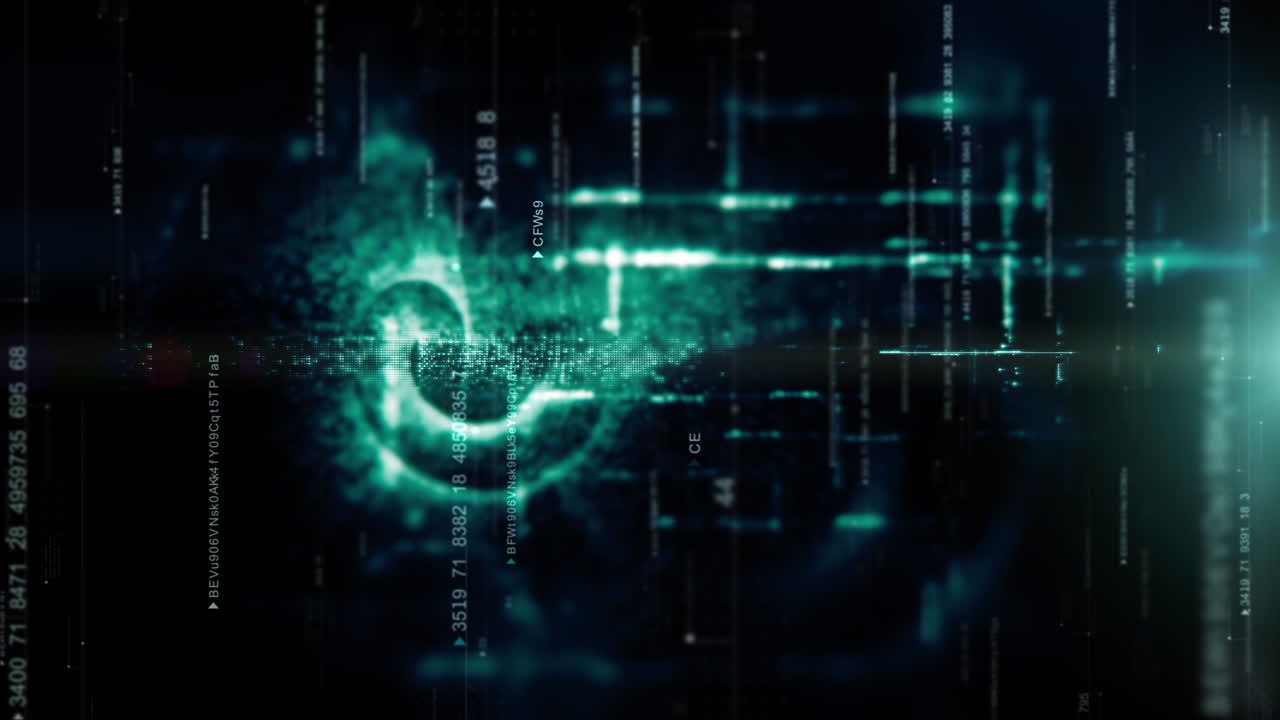 Futuristic metaverse hi-tech user interface floating digital data telemetry with encrypt numbers display background loop for computer desktop screen display