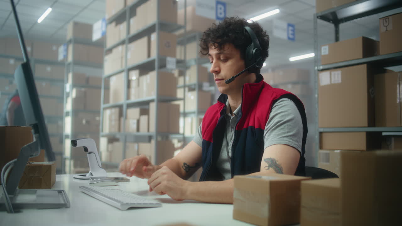 empleado del almacén que maneja los pedidos de los clientes