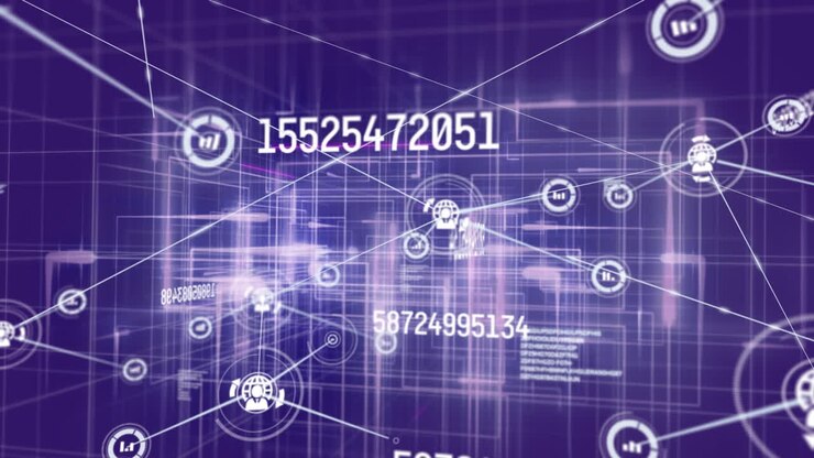 Animation of web of connections over scientific data processing