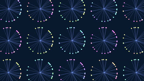 Symmetrical line and dot pattern on dark background