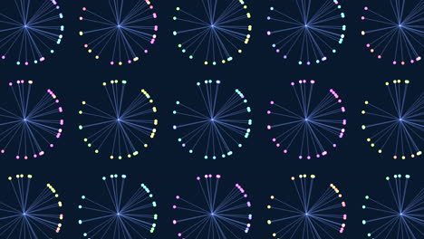 symmetrical line and dot pattern on dark background