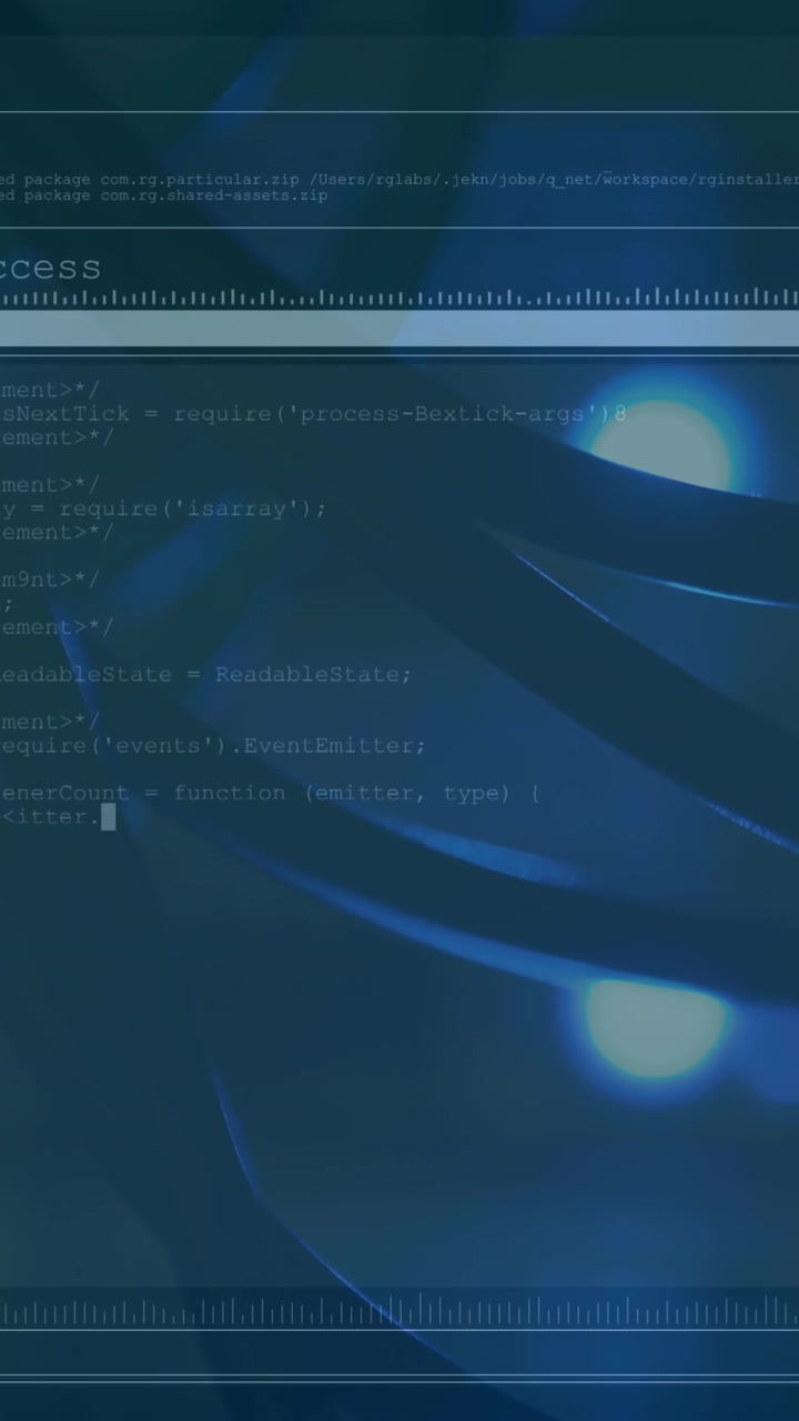 Animation of statistics and data processing on grey background