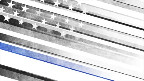 grunge black usa flag with blue stripe motion background