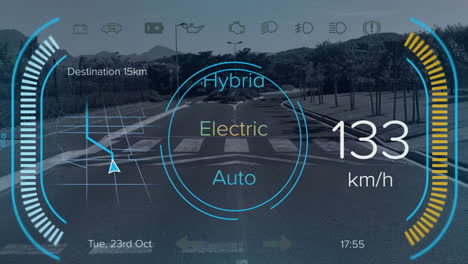 animation of car interface over street
