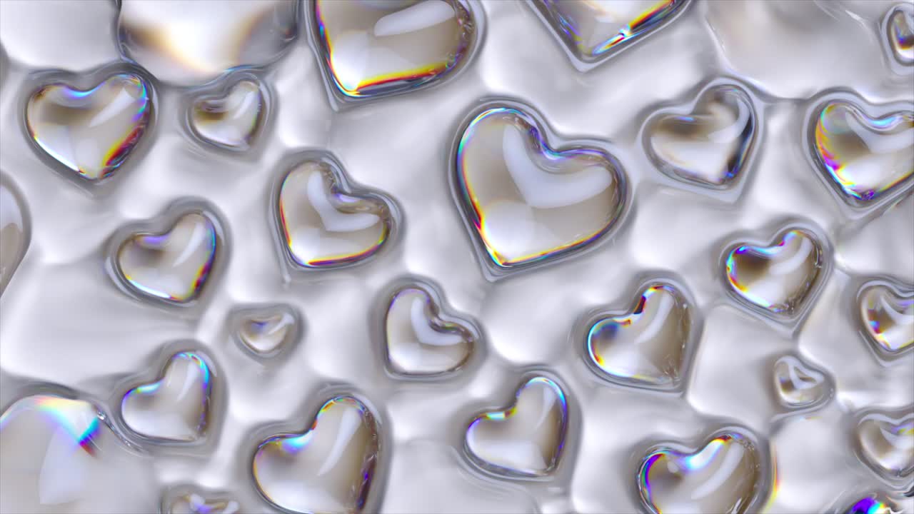 추상적인 iridescent 심장