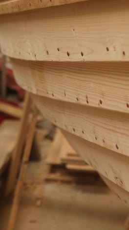 lapstrake boat hull planks, traditional wood construction