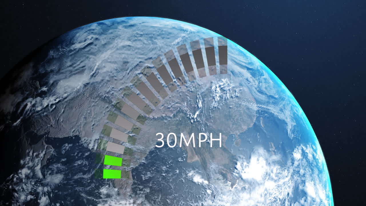 animación del procesamiento de datos de velocidad de internet en todo el mundo
