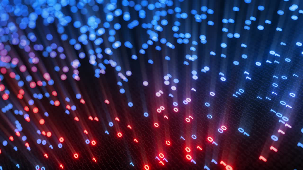 Hacking digital binary code matrix 01 background loop.