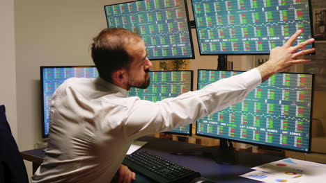 businessman checking his stock market investments