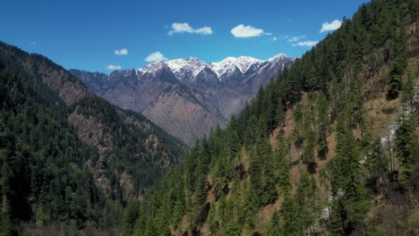 indian himalayas - a beautiful landscape of a range of mountains in kasol, himachal pradesh