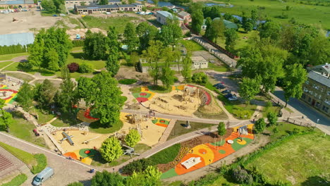 playground park for kids on a sunny day in latvia