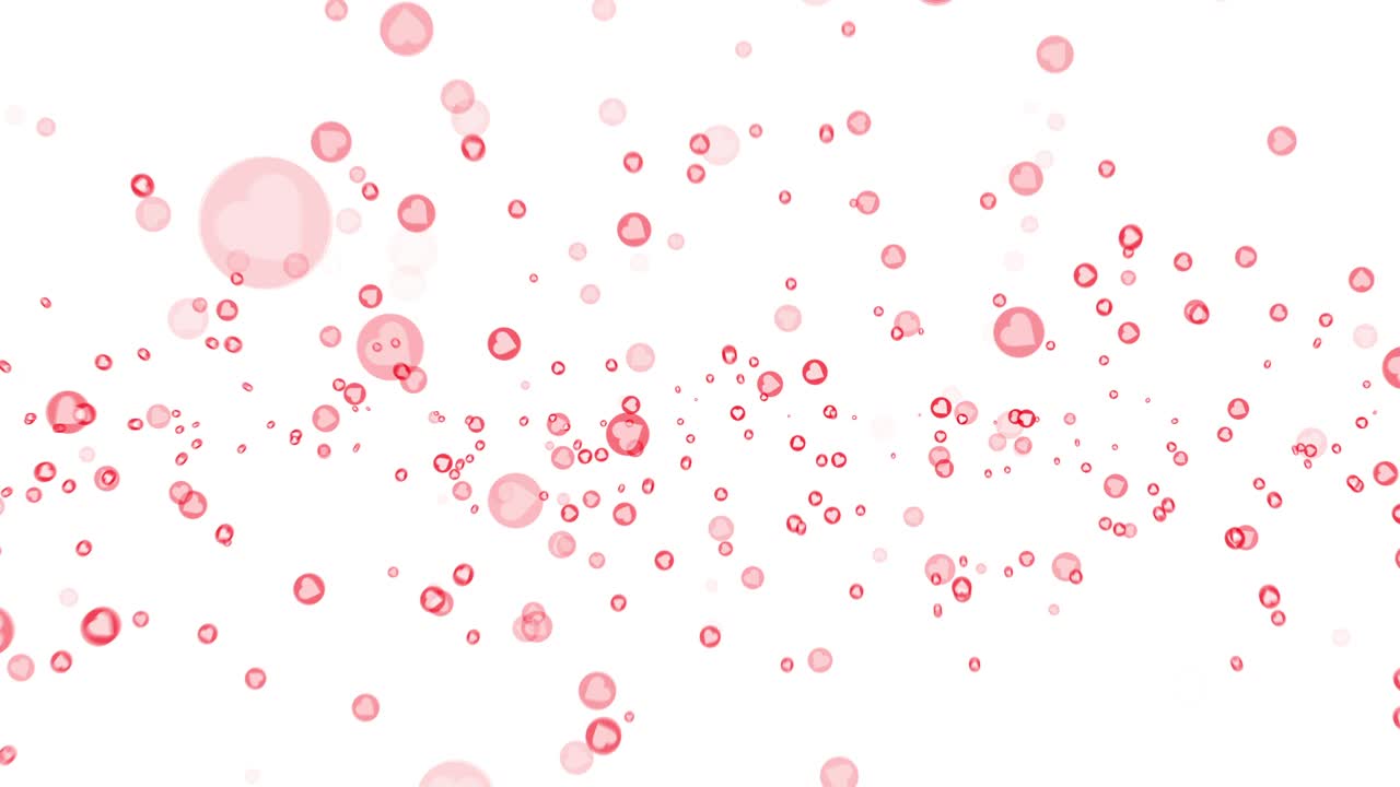 Abstract Red Heart Shape in Bubble Sparking and Flying from Center Line Loop Background Animation. 4K 3D for birthday, anniversary, celebration, Holiday, New Year, Party, event Celebration, Invitation