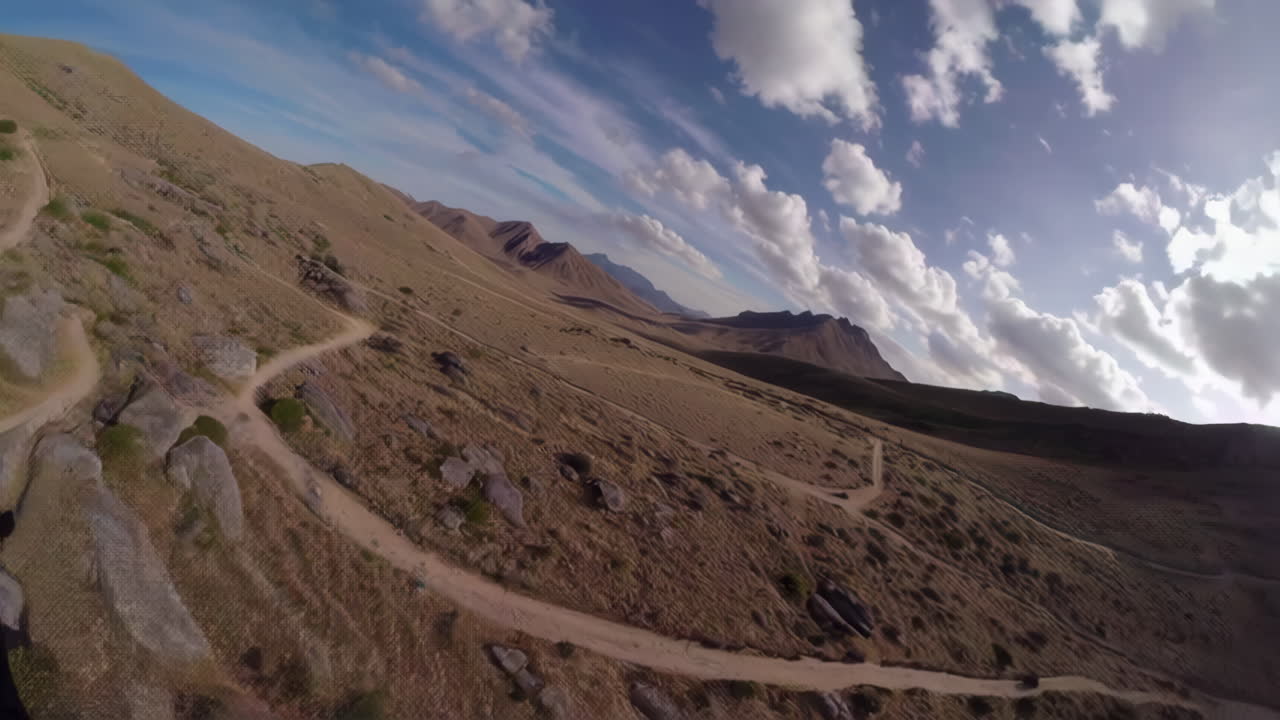 Aerial View of a Desert Mountain Valley