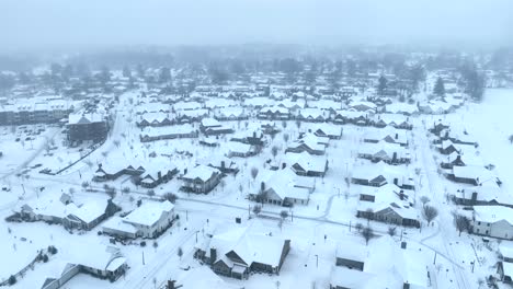 Barrio-Moderno-En-EE.UU.-Cubierto-De-Nieve.