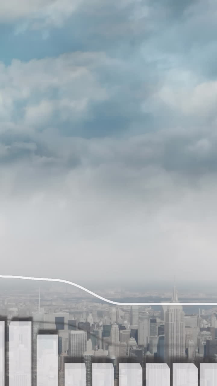 animación del procesamiento de datos sobre el paisaje urbano