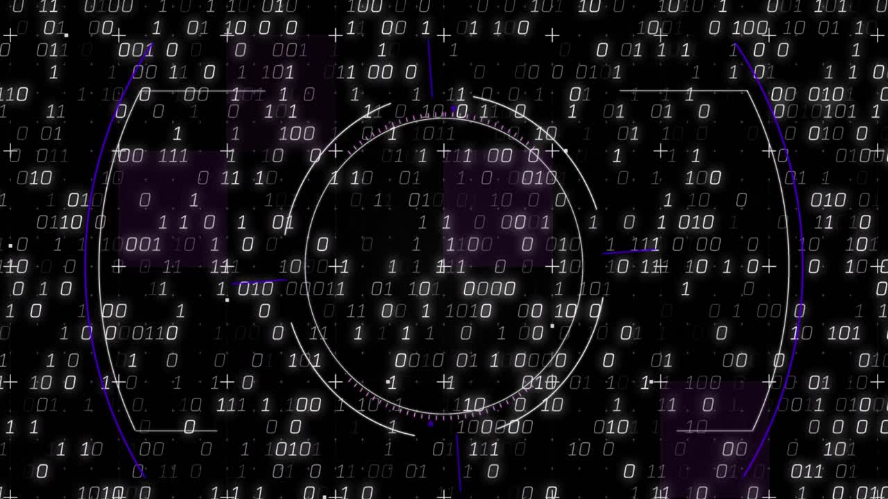 animatie van gegevensverwerking op zwarte achtergrond