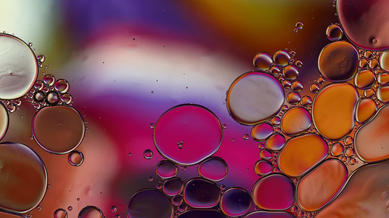 abstract colorido alimentos gotas de aceite burbujas y esferas que fluyen