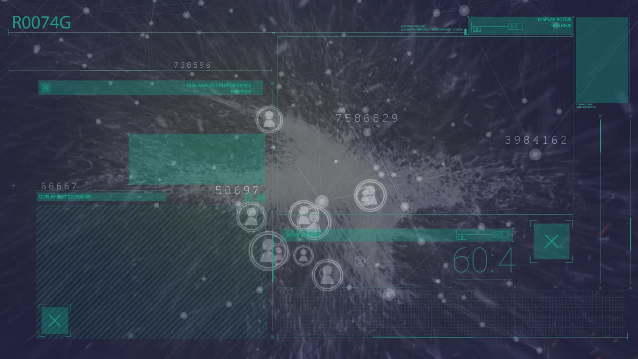 animación de la red de conexiones sobre fondo negro