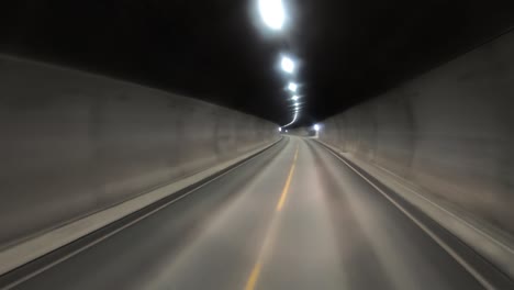 car rides through the tunnel point-of-view driving