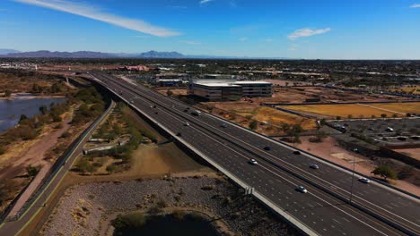 loop 202 freeway traffic overlooking mesa arizona