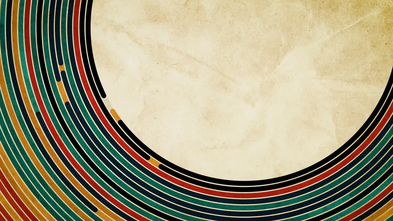 Disegno di Linee Retrò Colorate su Sfondo di Carta Antica