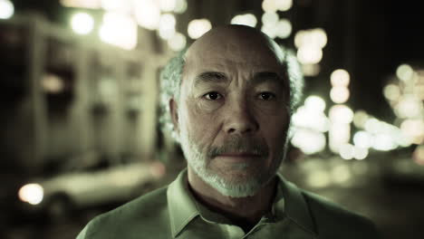 retrato de un anciano asiático