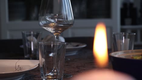 candle on dinner table, scandinavia