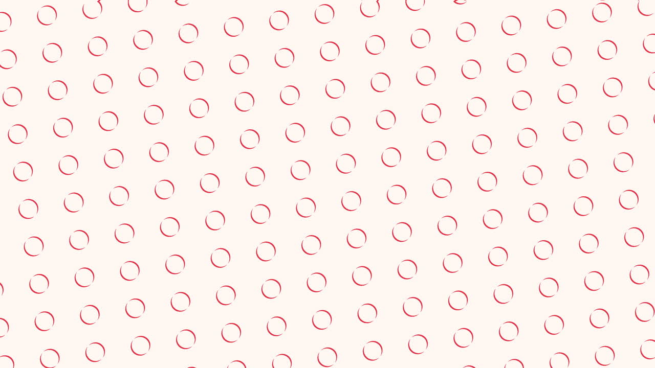 Motivo a pois giocoso rosso e bianco in una disposizione circolare