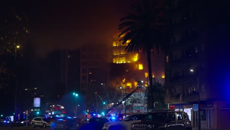 nighttime building fire