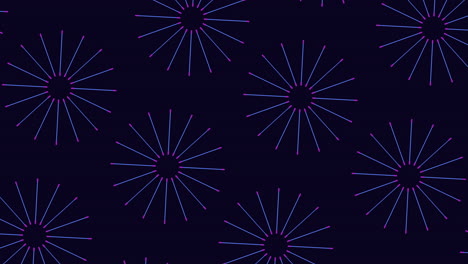 vibrant fireworks display with sunbursts on dark background