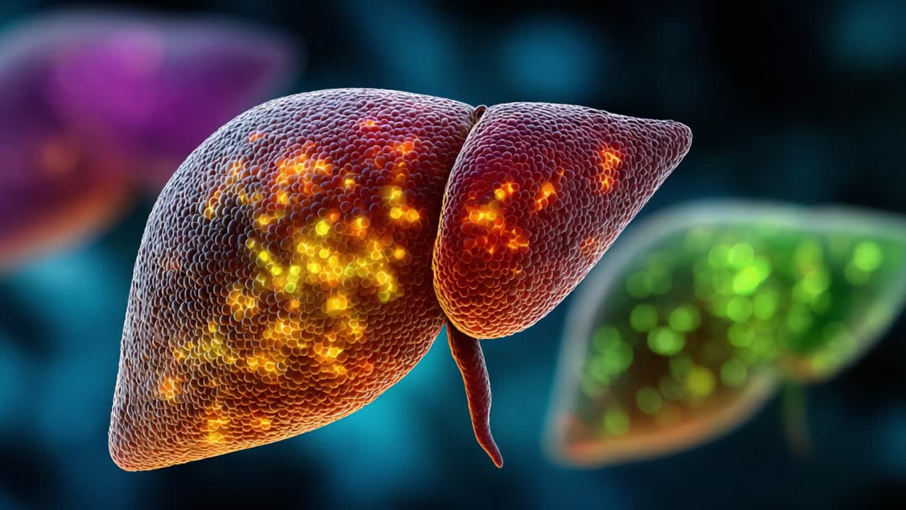 Intricate Visualization of Hepatic Cells: A Close-Up Look at the Vibrant Structure of the Liver Under Unique Imaging Conditions