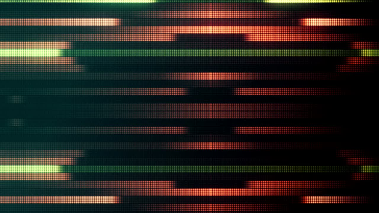 Blurred abstract led light neon glowing stripes equalizer in loop animated dynamic background 4K UHD 3D video