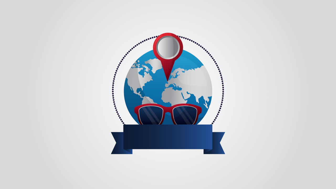 viaje alrededor del mundo animación con el planeta tierra