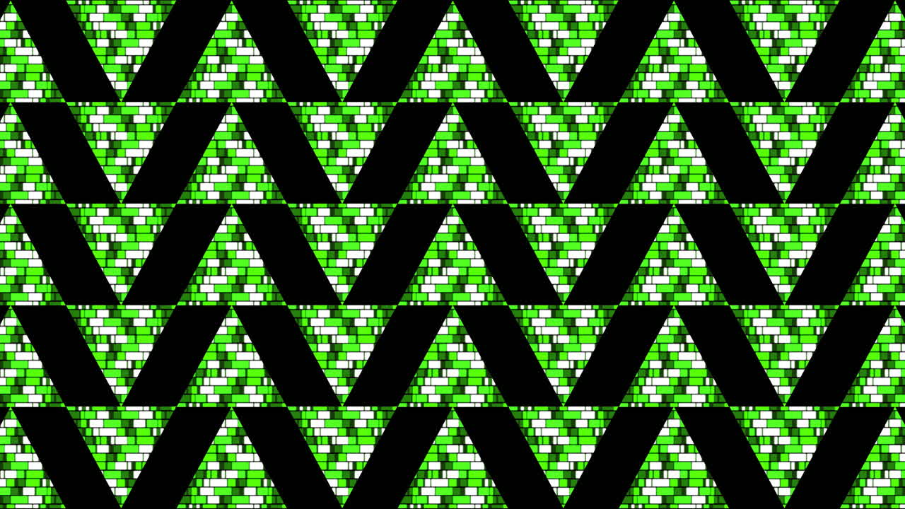 animación de triángulos verdes que se mueven sobre un fondo negro