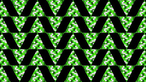 animación de triángulos verdes que se mueven sobre un fondo negro