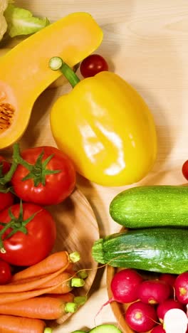 assorted vegetables arranged neatly on a table