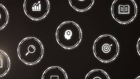 animación de iconos de negocios sobre un fondo negro