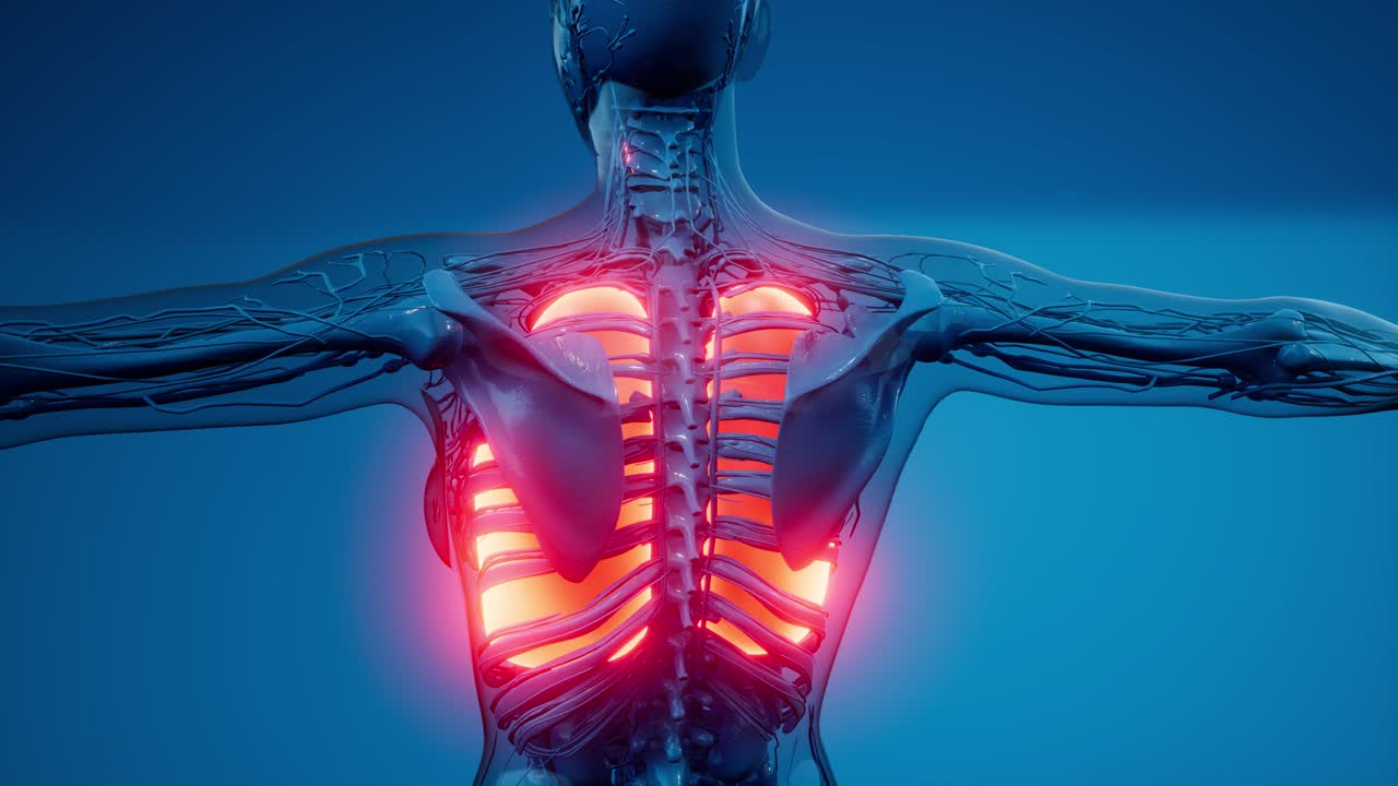 인간의 폐 방사선 검사