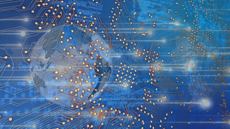 Animation of data processing over globe