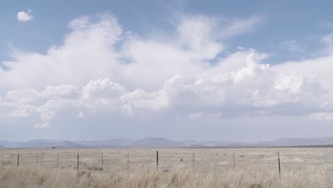 Massive-fences-and-skies,-West-Texas