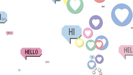 animación del icono de las redes sociales sobre un fondo blanco