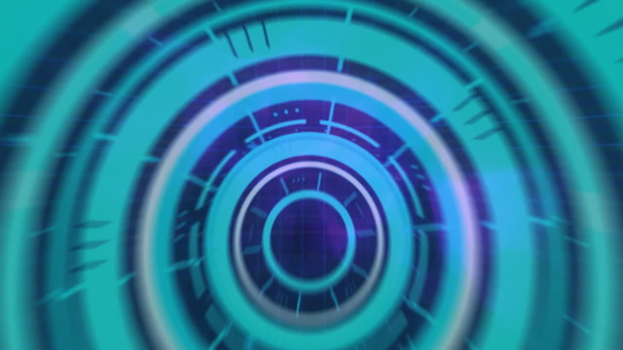 animación de escaneo de alcance y procesamiento de datos digitales sobre fondo negro